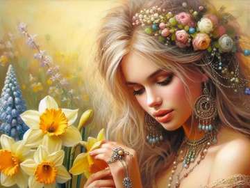 boho style girl online puzzle