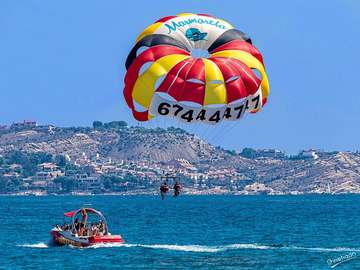Parachute, Sea, Nature. jigsaw puzzle online