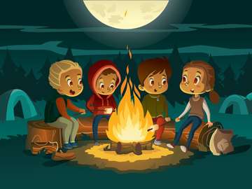 A camp in the forest online puzzle