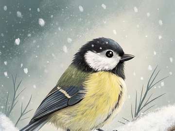 Winter bird is a tit jigsaw puzzle online